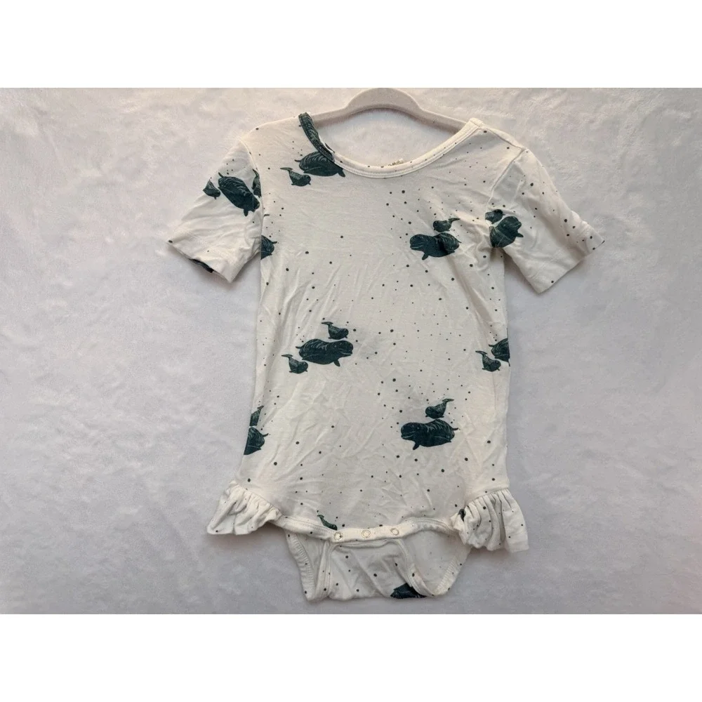 Bamboo Ruffle Kate‎ Quinn Sea Life Whale Print One-Piece 18-24